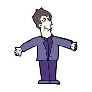 cartoon vampire man with open arms N10