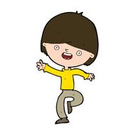 cartoon happy boy dancing N9