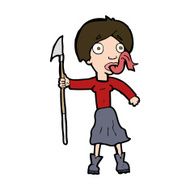 cartoon woman with spear sticking out tongue N9