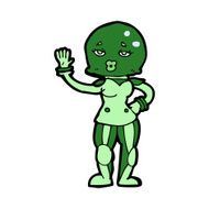 cartoon female astronaut N30