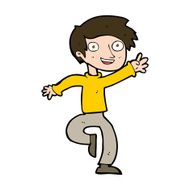 cartoon excited boy dancing N9