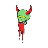 cartoon spooky halloween skull N12