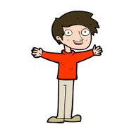 cartoon enthusiastic man N10