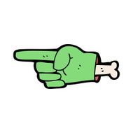 cartoon pointing zombie hand symbol N4