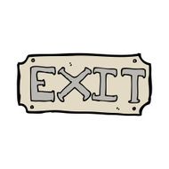 cartoon exit sign N20