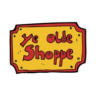 cartoon old fake shop sign N9