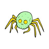 cartoon spooky halloween skull spider N10