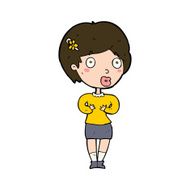 cartoon surprised woman N245