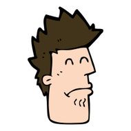 cartoon man feeling sick N9