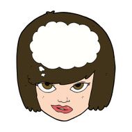 cartoon woman thinking N44