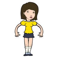 cartoon woman looking sideways N11