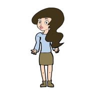 cartoon woman shrugging shoulders N487