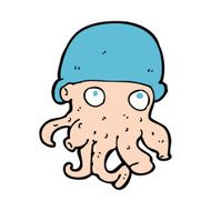 cartoon alien head wearing hat N10