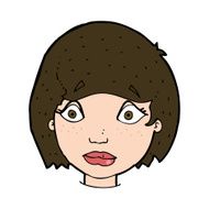 cartoon worried female face N9