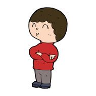 cartoon boy with folded arms N21