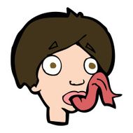 cartoon head sticking out tongue N10
