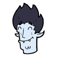cartoon happy vampire head N10