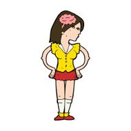 cartoon intelligent woman N19