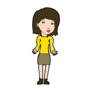 cartoon woman shrugging shoulders N488