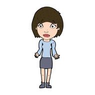 cartoon woman shrugging shoulders N489