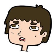 cartoon unhappy face N19