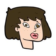 cartoon pretty female face N98