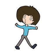 cartoon surprised man walking N10