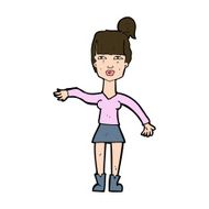 cartoon woman making dismissive gesture N20