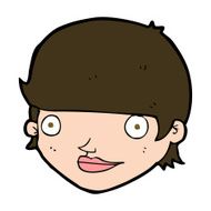 cartoon happy female face N188