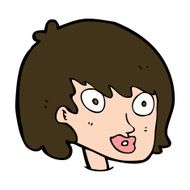 cartoon happy female face N189