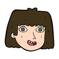 cartoon happy female face N190