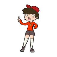 cartoon skater girl giving thumbs up symbol N10
