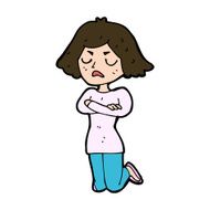 cartoon annoyed woman N196