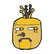 cartoon robot head N77