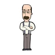 cartoon annoyed old man N67