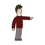 cartoon happy pointing man N20