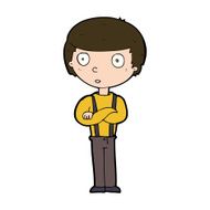 cartoon staring boy with folded arms N9
