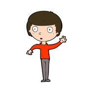 cartoon waving boy N20
