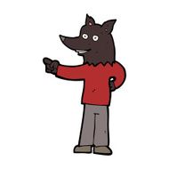 cartoon wolf man pointing N11