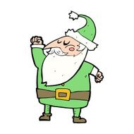 cartoon santa claus punching air N20