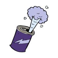 cartoon fizzing soda can N37