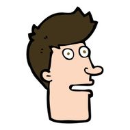 cartoon shocked male face N10
