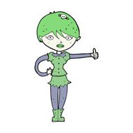 cartoon vampire girl giving thumbs up symbol N10