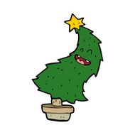 cartoon dancing christmas tree N18