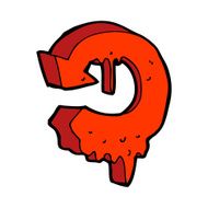 cartoon melting arrow symbol N8