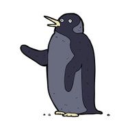 cartoon penguin waving N7