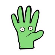 cartoon hand with eyes N11