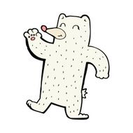 cartoon waving polar bear N52