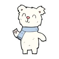cartoon cute polar bear cub N27