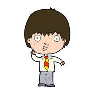 cartoon school boy answering question N51